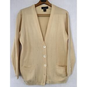VTG Cardigan Wool Sweater Academia Geek Secretary Cream Capsule Women’s M